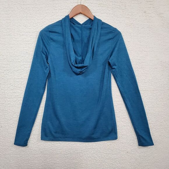 bcg Women's Blue Lightweight Performance Hoodie-Size Med-Pullover w/ Thumb Holes - Picture 2 of 7